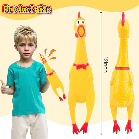 POPLAY Screaming Chicken, Squeaky Chicken Dog Toys Gag Gifts Prank Novelty Toy Party Favors for Kids Adults April Fools