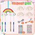 TREACLUB 12 Pack DIY Wind Chime Kit for Kids - Make Your Own Rainbow Coloring Star Moon Sun Arts and Crafts - Wooden