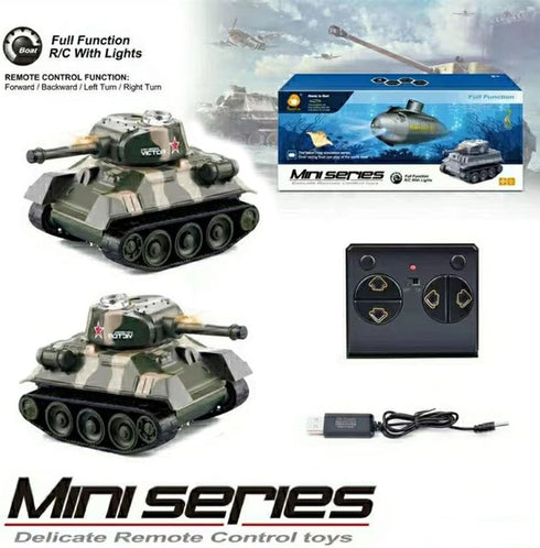 Ouhgnoh 1/72 Mini WWII Gray German Tiger RC Tank Toy Scale Model Electronic Radio Remote Control Vehicle Tank