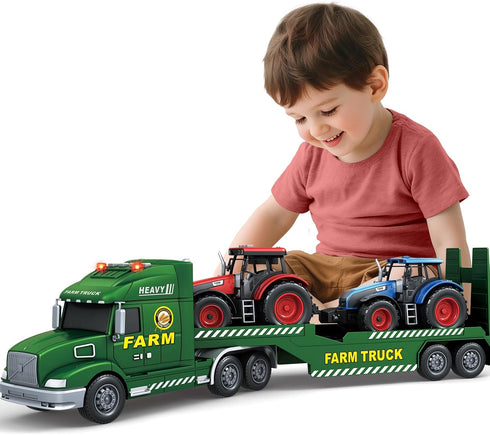 SpringFlower Toddler Boy Toys, Extra Large Farm Truck with Tractors, 3 in