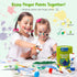 Jar Melo Washable Finger Paints for Toddlers, Non Toxic Baby Paint, 7 Colors (2.1fl oz), Safe Art Supplies for Kids 2+
