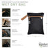 Parker Baby Cloth Diaper Wet Dry Bag, Waterproof Reusable Bag with Mesh Organizer and Zippered Pocket, Black