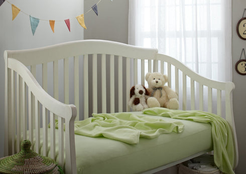 American Baby Company Supreme Fitted Crib Sheet, 52" x 28", Celery, 100% Natural Cotton