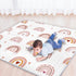 Boho Rainbow Portable Baby Play Mat, 43 x 43 Inch Washable Foldable Crawling Mat, Non Slip Playmat for Babies, Kids Play Mats Pad for Floor Playpen Toddler Infants Tummy Time Activity
