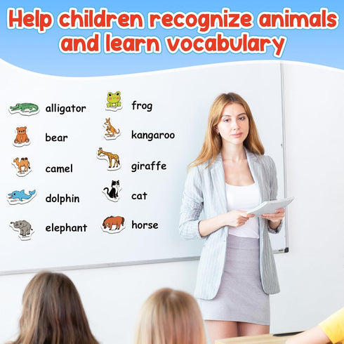 40 Animal Magnets for Kids, Refrigerator Fridge Magnets, Magnetic Animal Toys for Toddlers, Educational Toys for