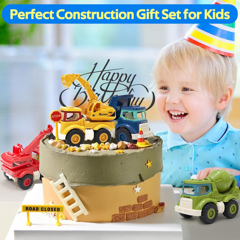 ZROPAW 2 3 4 5 Construction Toys for Toddlers Years Old, Sandbox Excavator Toy with Construction Truck Vehicles Dump