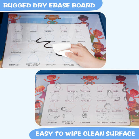 MENZOKE Car Seat Tray for Kids with Educational Drawing Board, Tablet Holder & Cooler Cup Holder, Essential for Car