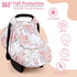 Cozy Car Seat Cover Baby, HNHUAMING Infant Car Seat Covers Canopy for Baby Girl Boy, & Windproof Newborn Carseat Covers