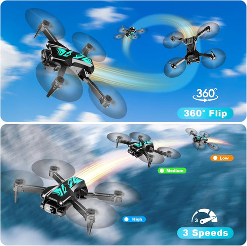Mini Drone with Camera for Beginners, 1080P FPV Foldable Drone with Stable Altitude Hold and 2 Batteries