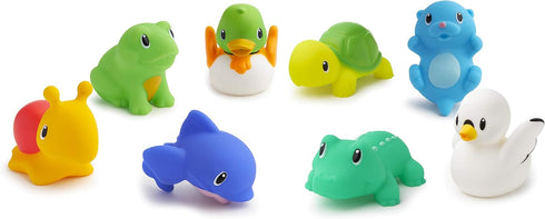 Munchkin Baby Bath Toy Squirts, 8 Pack, Lake Animal Squirters for Toddlers 9 Months and Up