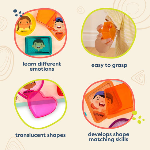 B. toys Shapes & Emotions Chunky Puzzle – Toddler Puzzle for Geometric Shapes & Emotions – Classic Toys for Kids 2