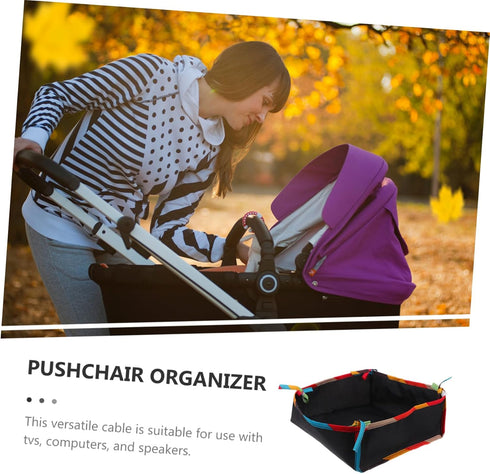 Toyvian Multi-functional Stroller Storage Bag Oxford Cloth Diaper Caddy Pushchair Organizer for Travel Stroller