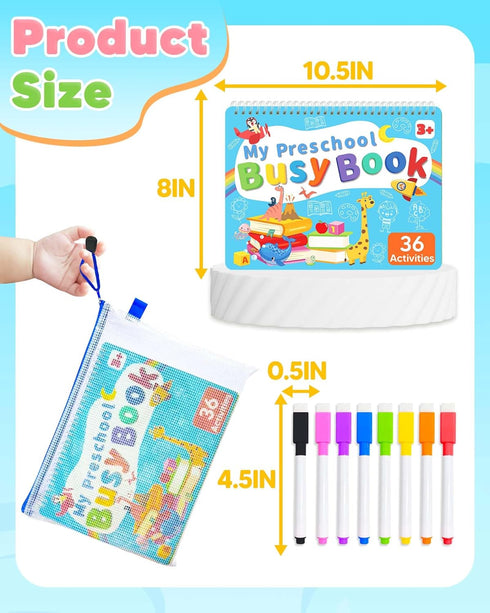 3 4 3-5, Toddler Busy Book Preschool Learning Activities, Montessori Educational Toys for year old Boy Girl Gifts