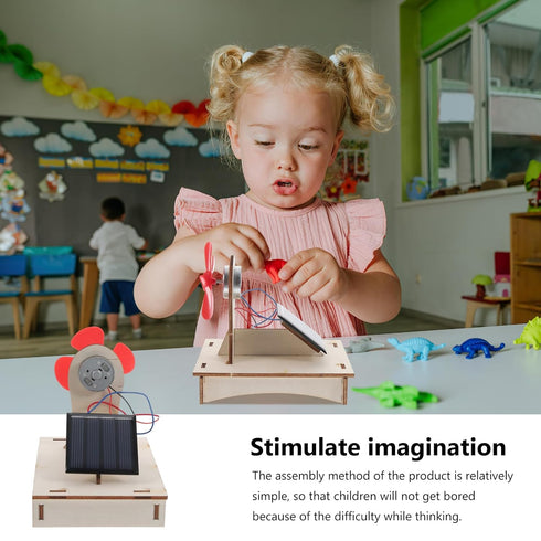 House Fan 3 Sets Fan for Home, Wooden Solar Model Educational Science Kit