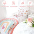 Sets Set 4 Set Toddler Bedding for Girls, Rainbow Toddler Crib Bedding Piece Pink Floral Toddler Comforter Includes