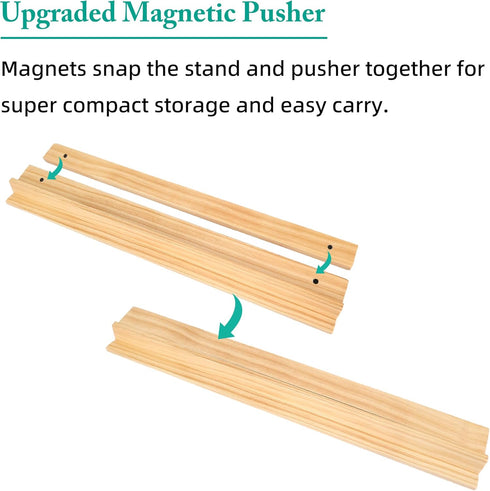 Set 4 Upgraded Mahjong Racks with Pushers, of Trays for American Mahjong Games, Wooden Holders for Mahjong, Dominoes