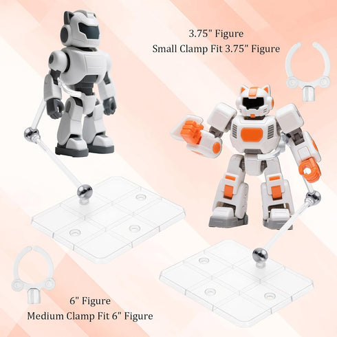 Exclaith 2 Pack 3.75" 6" 1/144 Action Figure Stand Assembly Action Figure Display Holder Base Doll Model Support Stand