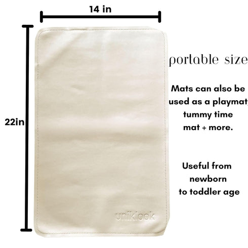 14"x22" UNIKLOOK Leather Portable Changing Pad - Vegan Leather - Travel Baby Changing Mat - Multipurpose Portable