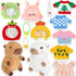 2 Capybara Plush with 12 pcs Clothes & Accessories, Dress Up Capybara