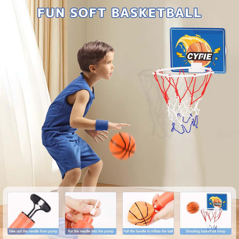 CYFIE Toddler Basketball Hoop, Suction Cup Bath Toy for Kids, Indoor Mini Basketball Hoops