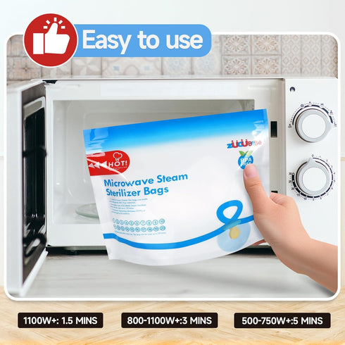 ZCBB 12pc Microwave Steam Sterilizer Bags for Baby Bottles, Soothers