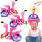 Camlinbo 15 Pcs Inflatable Flamingo Pool Toys, Ring Toss Pool Game, Hawaiian Beach Toys for Kids Adults