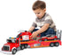 Fire Rescue Semi Trailer Truck Toy, Large Flatbed Truck Carrier with Rescue
