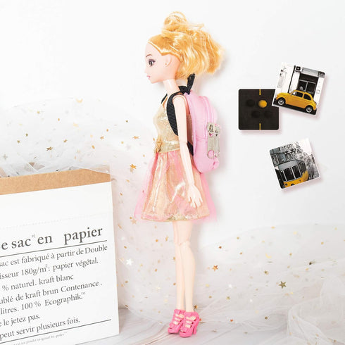SOTOGO 31 Pieces Doll Accessories, 10 Mini Doll Backpacks, Cute Zipper Bags & 21 Miniature Doll Books