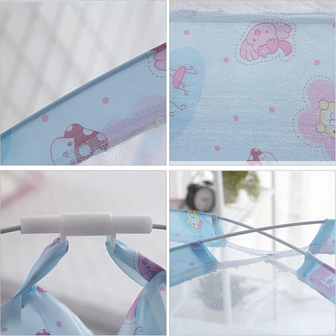 Generic Crib Mosquito Net Breathable Crib Netting Canopy Universal Size Crib Tent Foldable Protection Mesh Net Cover