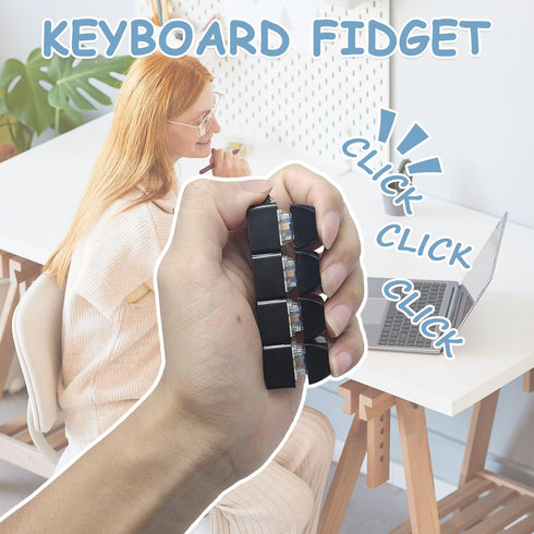 PTHFTAF Keyboard Fidget Toys for AdultsMechanical Button KeyboardSensory Toys for Anxiety Stress ReliefPortable Sensory