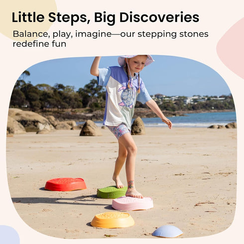 5pcs 3-5 Tiny Land Stepping Stones for Kids, Non-Slip Toddler Stepping Stones, Sensory Stepping Stones for Promoting