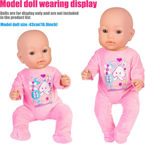 6 Sets Baby Doll Clothes, Fancy Outfit Dress Doll Accessories for 14-16 Inch Baby Dolls, Pjs for 43cm New Born Dolls
