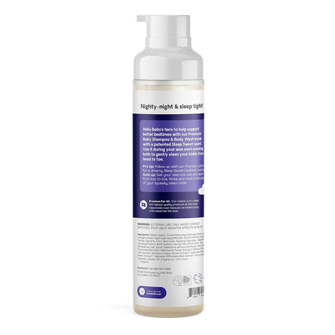 10 oz Hello Bello Nighttime Shampoo and Body Wash, Gentle Hypoallergenic Formula for Babies and Kids, Vegan