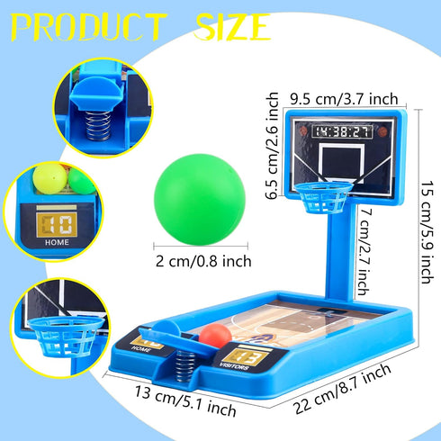 8 Pack Mini Basketball Game - Tabletop Basketball Toys for Kids, Girls Party Favors, Classroom Prizes, 2 Colors
