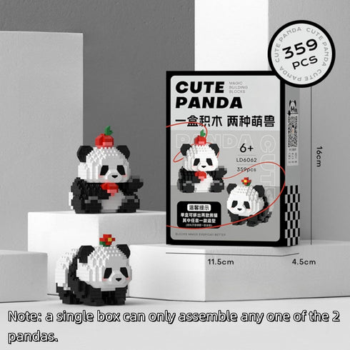 Mini Building Blocks Panda Sets, Cute Micro Mini Panda Building Bricks for Adults (359 PCS)