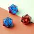 YEMEKO 3Pcs D20 DND Dice Set, 20 Sided D&D Dice, 22mm Handmade Polyhedral Dice, Black Red/Blue Red/Blue Dark