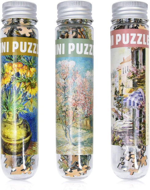 3 Pack Mini Jigsaw Puzzles 150 Pieces for Adults - Small 6 x 4 Inches House Entertainment Toys Home Decor