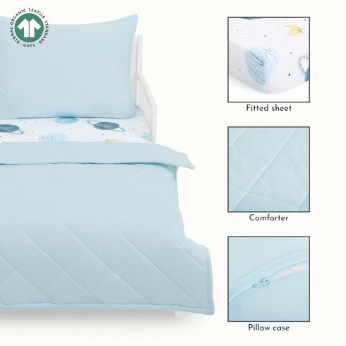 by Evolur 3 Set, Evolur Space Adventure Piece Toddler Bedding Super Soft and Breathable Toddler Bedding, Machine