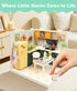 Cozy Set Immersive DIY Miniature Kitchen Dollhouse Kit with LED Light, Dust-Proof Door & Roof - Home Cooking Room