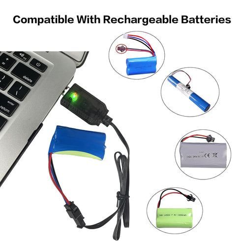 BaiWeiDun 7.4V SM-2PIN 7.4V 2S 1) USB Charger Cable with Plug Compatible RC Car RC Plane RC Tank RC Boat and Other