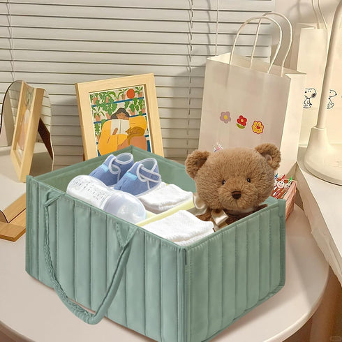 POXXU Baby Diaper Caddy Organizer and Storage,Diaper Bag,Baby Shower Gifts,Nursery Diaper Storage Bin and Car Organizer