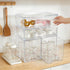 4 Pack Countertop MINMUNJIU Baby Bottle Organizer, Clear Space-Saving Stackable Drawer with Handle, Baby Bottle Storage