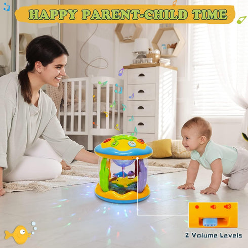 6-12 0-6 12-18 Tummy 1 2 3 M SANMERSEN Baby Boys Toys Months, Babies Ocean Rotating Lights Up Musical Toys for Months