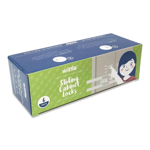 6-Pack Sliding Cabinet Locks - Reusable U-Shaped Child Cabinet Locks for Baby Proofing Cabinets and Drawers