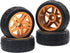 OD2.75'' 12mm Hex Hub Wheel Rims with Nylon & Rubber Tires Compatible with HSP Tamiya HPI Kyosho Traxxas RC Cars