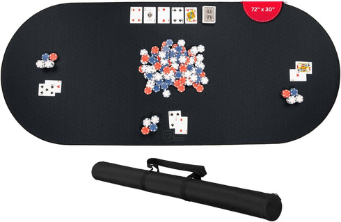 Poker Table Mat 72 x 30 Inches, Poker Table Top with Storage