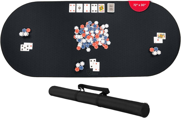 Poker Table Mat 72 x 30 Inches, Poker Table Top with Storage