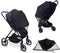 Baby Mosquito Net for Stroller, 2 in 1 Adjustable Sunshade, Breathable Double Zip Mosquito Netting (Upgrade, Black)