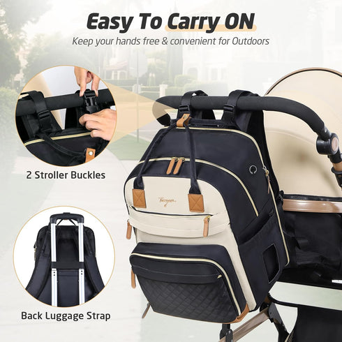 Backpack 2 25-37L Diaper Bag - Extra Large Diaper Bag for Kids Twin, Travel Baby Bags for Mom Dad Expandable