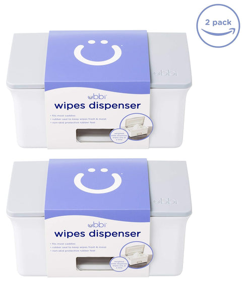 Set 2 Ubbi of Baby Wipes Dispensers with Weighted Plates and Secure Seals, Nursery and Baby Registry Essential to Keep